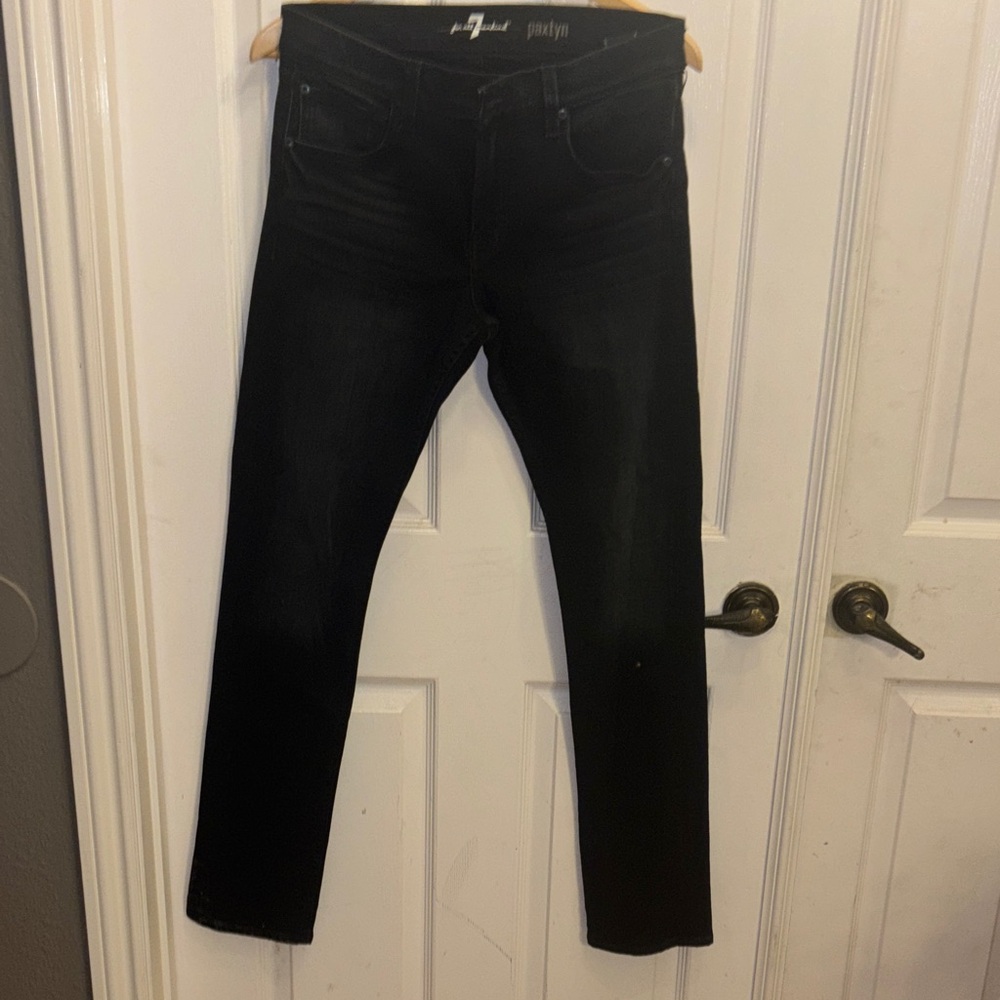 7 For All Mankind Black Skinny Jeans-Paxtyn.